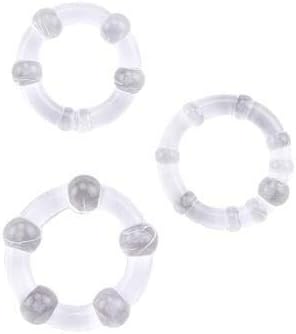 Stay hard beaded cockrings 3 set clear or black