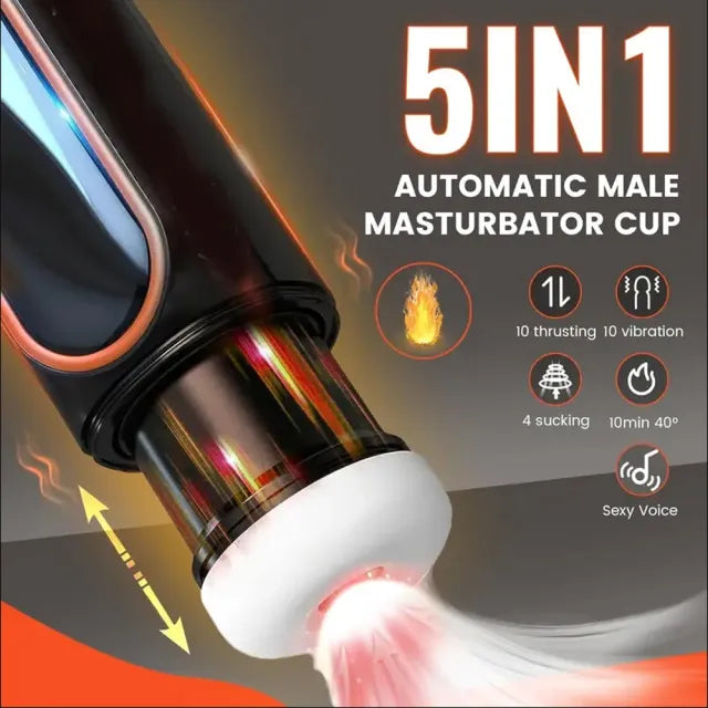 SirenDrive Pro Automatic Male Masturbator – 10-Speed Suction, Thrust & Vibration