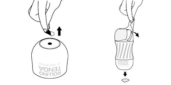 Rolling Tenga Gyro Roller Cup Original Red and Silver Stripes