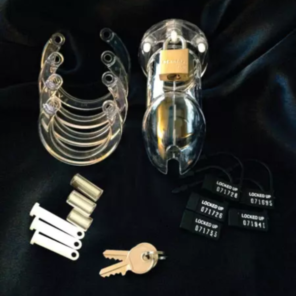 CB 6000S Clear - Male Chastity Cock Cage Kit