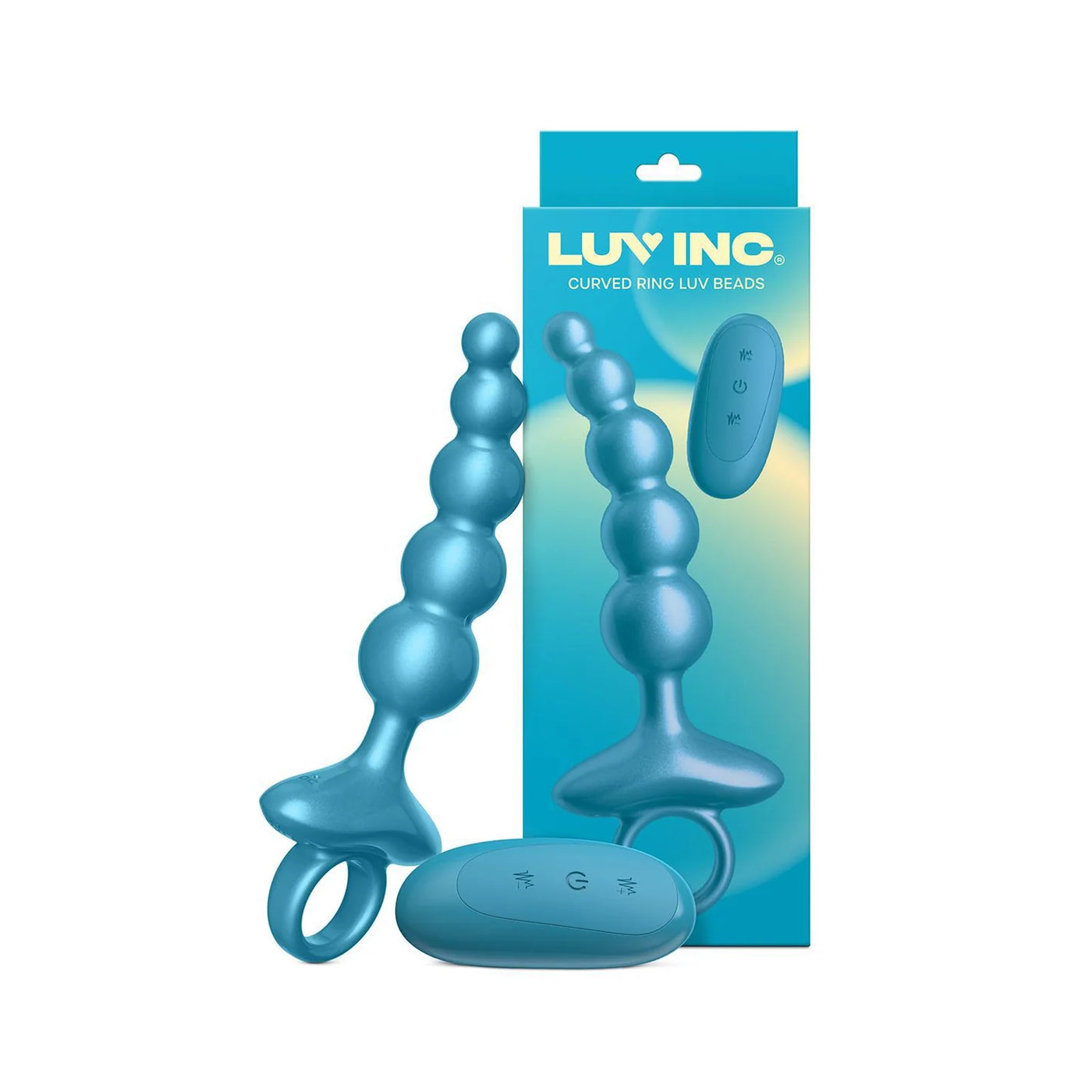 Luv Inc Curved Ring Anal Beads - 10 Vibration Modes with Wireless Remote