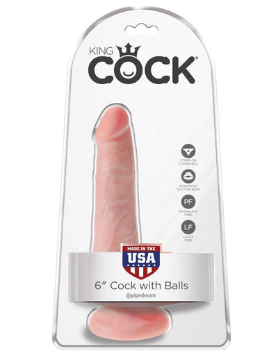 King Cock 6 inch Cock with Balls Flesh