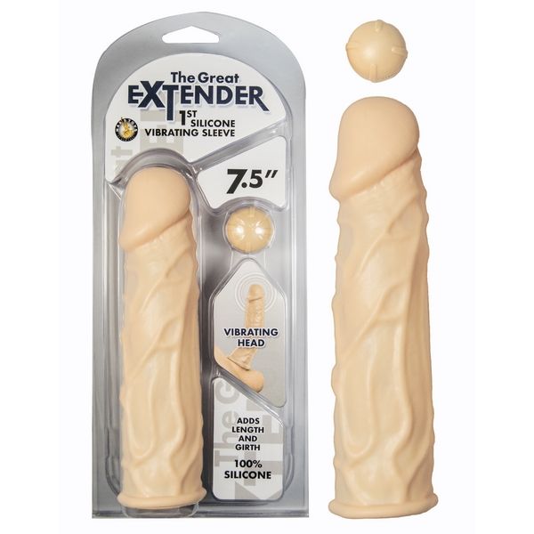 THE GREAT EXTENDER 1st Silicone Vibrating Sleeve 7.5in
