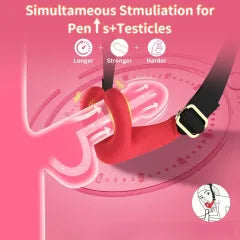 Wearable Oral Stimulation Vibrator Red 10-Speed with Remote Control