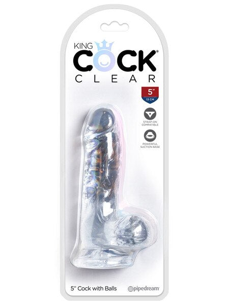 King Cock Clear 4 inch Cock with Balls