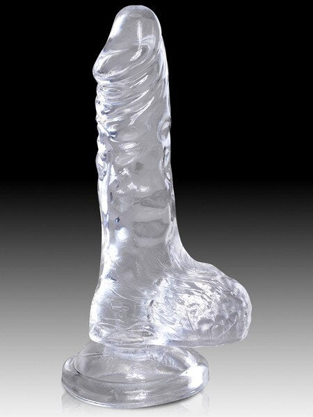 King Cock Clear 4 inch Cock with Balls
