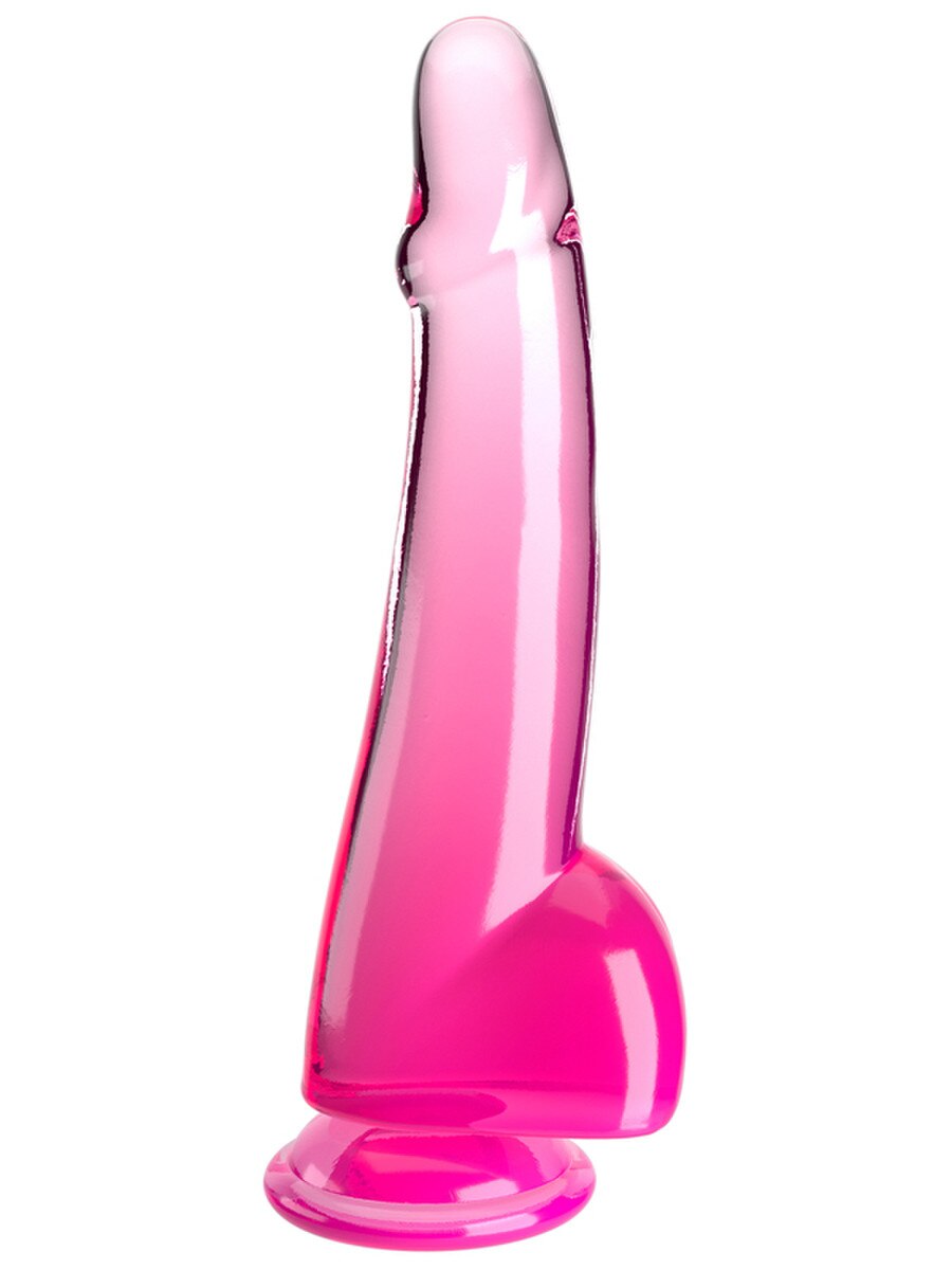 King Cock Clear 10 inch with balls Pink