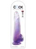 King Cock Clear 10 in. with balls - Purple