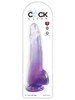King Cock Clear 10 inch with balls Purple