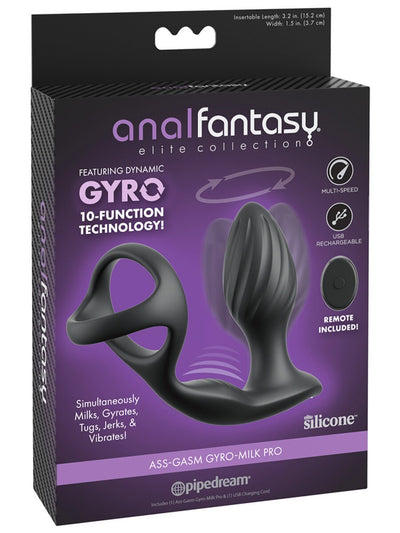 Anal Fantasy Elite Ass-Gasm Gyro-Milk Pro - Prostate Massager & Cock Ring