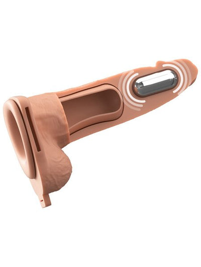 Fantasy X-Tensions Elite Vibrating Hollow Silicone Strap-On 6 inch Light