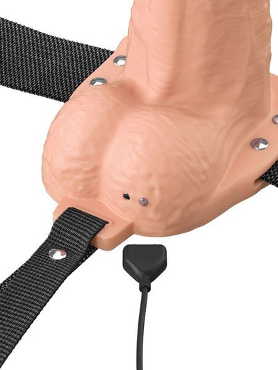 Fantasy X-Tensions Elite Vibrating Hollow Silicone Strap-On 6 inch Light