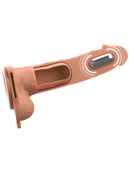 Fantasy X-Tensions Elite Vibrating Hollow Silicone Strap-On 7 inch Light