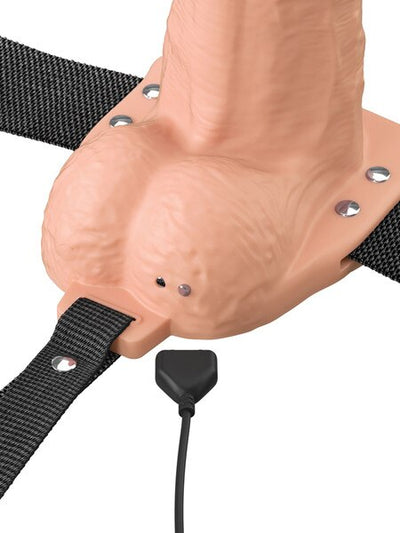 Fantasy X-Tensions Elite Vibrating Hollow Silicone Strap-On 7 inch Light