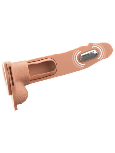 Fantasy X-Tensions Elite Vibrating Hollow Silicone Strap-On 8 inch Light