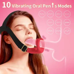 Wearable Oral Stimulation Vibrator Red 10-Speed with Remote Control