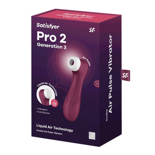 Satisfyer Pro 2 Generation 3 Liquid Air - Wine Red Clitoral Stimulator