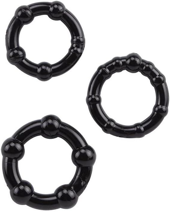 Stay hard beaded cockrings 3 set clear or black
