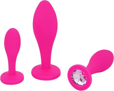 Magenta Muse Silicone Jewelled Anal Plug Set