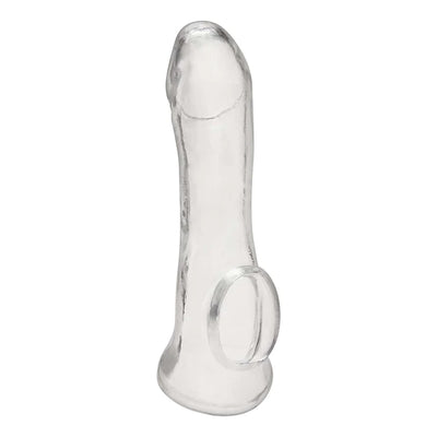6.25 inch TRANSPARENT PENIS ENHANCING SLEEVE EXTENSION with Ball Strap Clear
