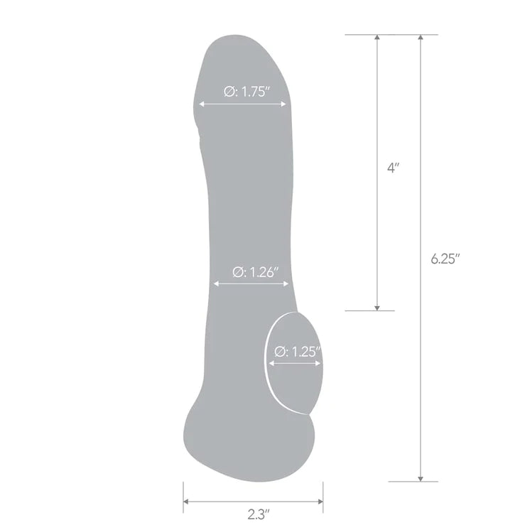 6.25 inch TRANSPARENT PENIS ENHANCING SLEEVE EXTENSION with Ball Strap Clear