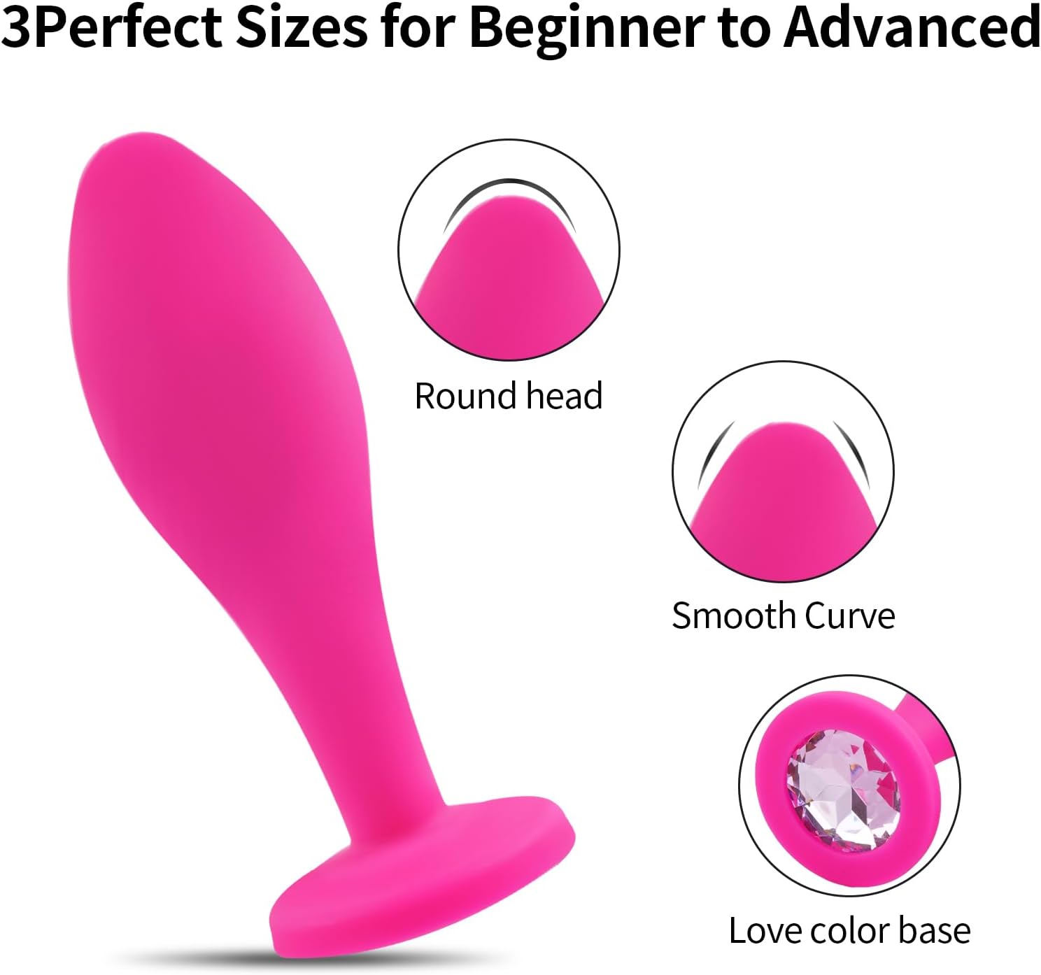 Magenta Muse Silicone Jewelled Anal Plug Set