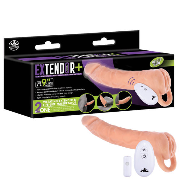 EXTENDOR+ 9" EXTENDOR SLEEVE FLESH vibrating