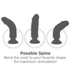 Pipedream King Cock 6 inch Vibrating Dildo with  Posable Spine and Suction Cup