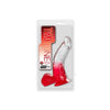 TWO TONE 6 inch DONG Clear Red Dildo with balls