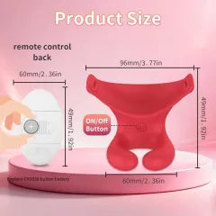 Wearable Oral Stimulation Vibrator Red 10-Speed with Remote Control