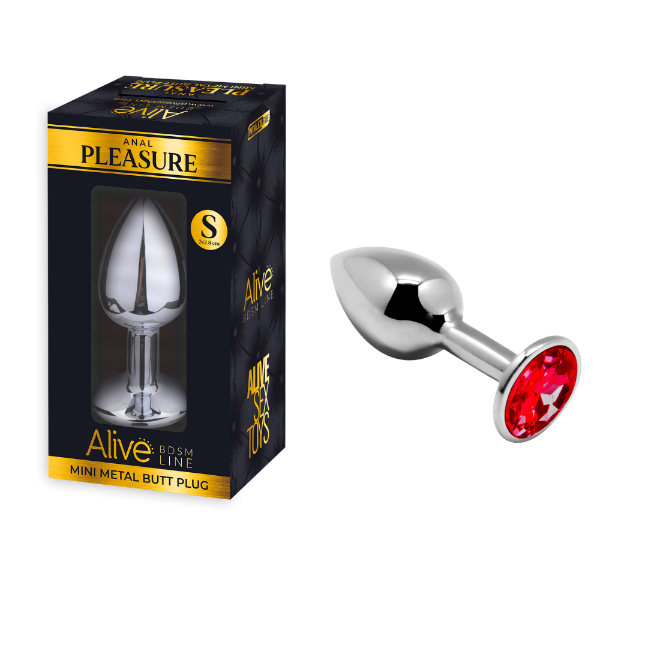 MINI METAL BUTT PLUG ANAL PLEASURE RED Small