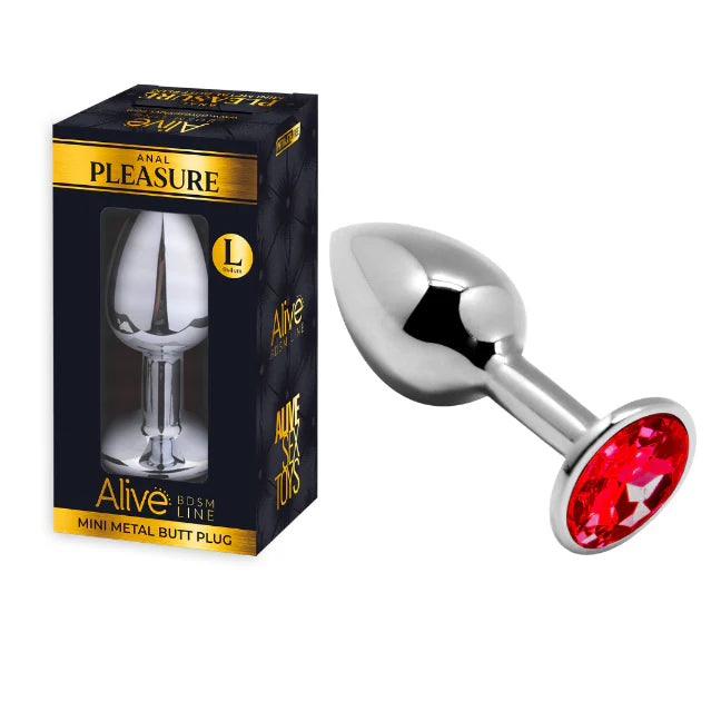 METAL BUTT PLUG ANAL PLEASURE RED Large