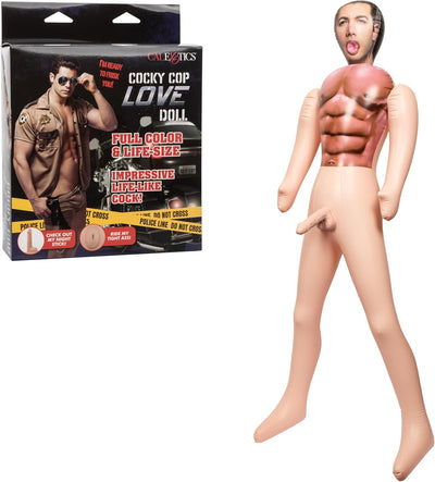 Calexotics COCKY COP Full Color and Life Size Inflatable Love Doll with Impressive Life Like 6 inch Cock