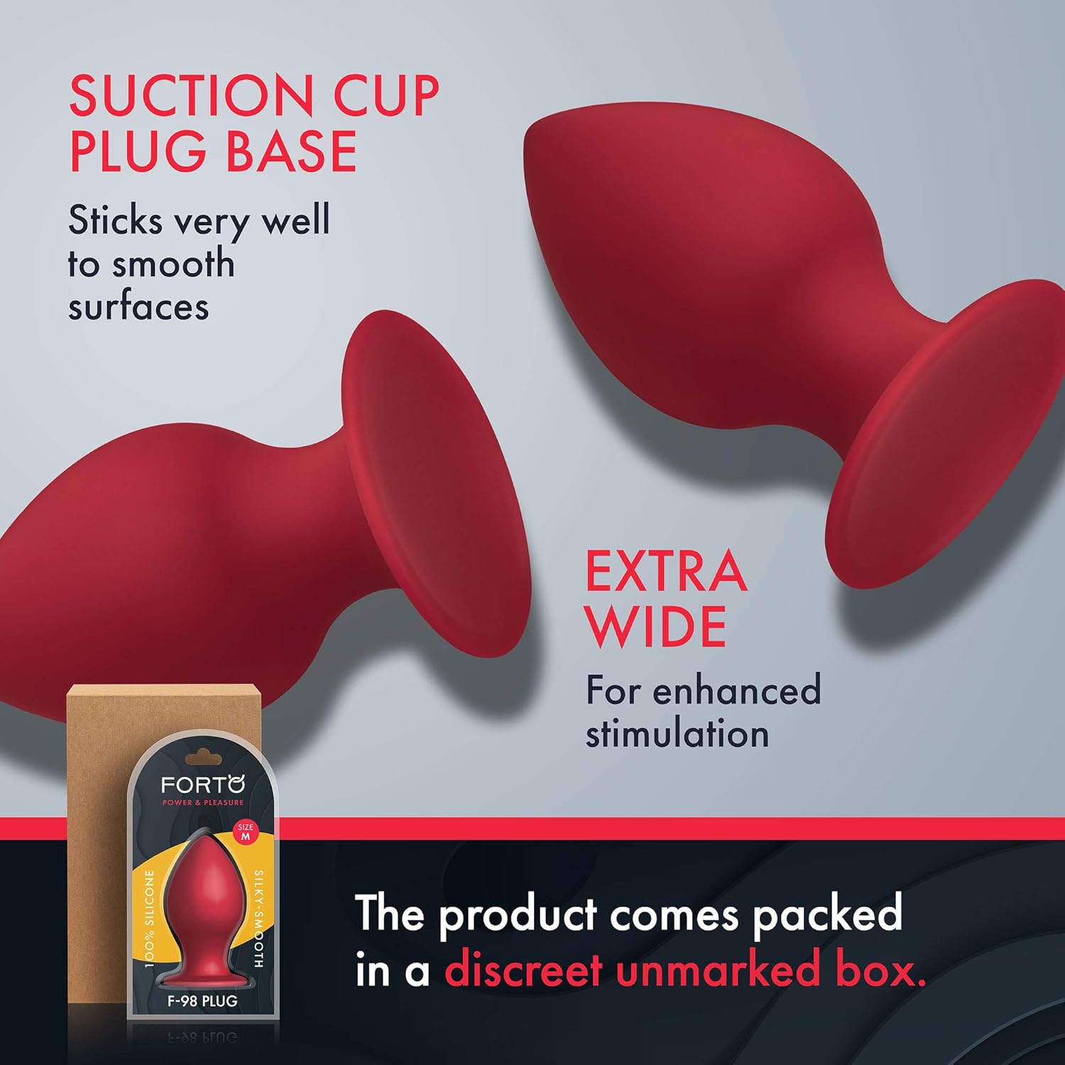 Forto F-98 Plug Red - Premium Butt Plug for Anal Play LARGE