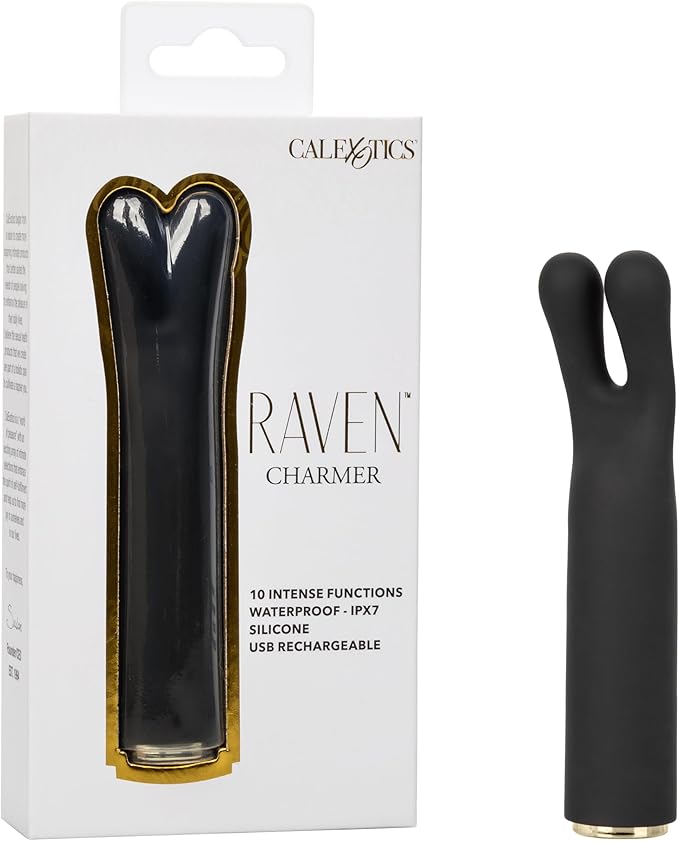 CalExotics Raven Charmer Rechargeable Bullet Vibrator with Dual Flickering Teasers