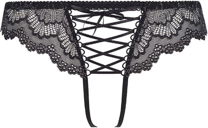 Brazilian Open Crotch Panty V-7755 Black MEDIUM