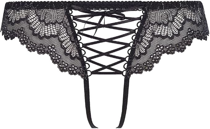 Brazilian Open Crotch Panty V-7755 Black MEDIUM