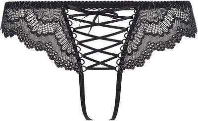 Brazilian Open Crotch Panty V-7755 Black MEDIUM