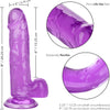 Calexotics SIZE QUEEN Flexible Dildo with Suction Cup 6 inch purple