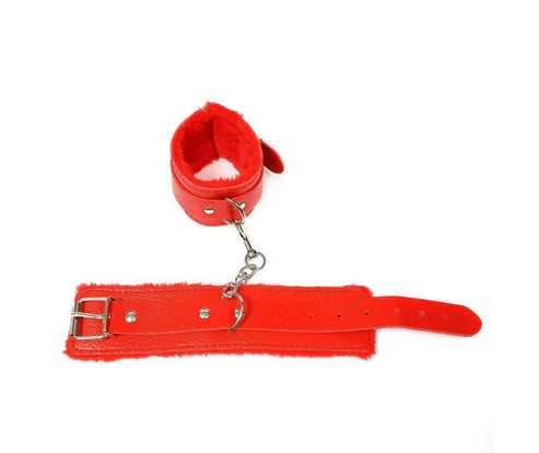 JCW Fluffy HandCuffs Soft Plush Restriants Red