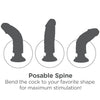 Pipedream King Cock 8 inch Vibrating Dildo with  Posable Spine and Suction Cup