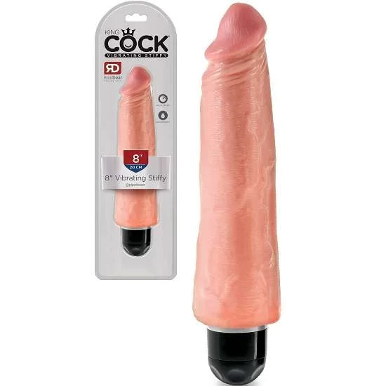 Pipedream King Cock 8 inch Vibrating Stiffy Flesh Realistic Vibrator