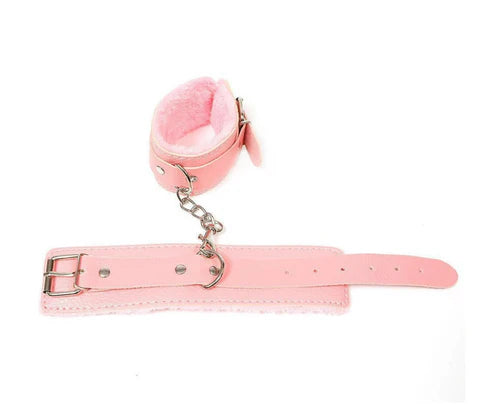 JCW Fluffy Handcuffs Pink - Soft Plush Restraints