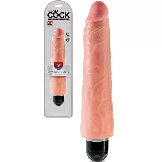 Pipedream King Cock 9 inch Vibrating Stiffy Flesh Realistic Vibrator