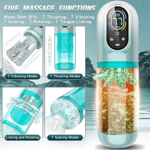 Multi Force Automatic Male Masturbator – 5-in-1 Tongue, Thrust, Rotate, Vibrate & Suction