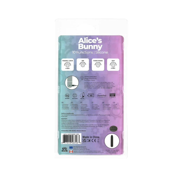 Bms Factory ALICE'S BUNNY Mini Rabbit Vibrator with Removable Rabbit Sleeve
