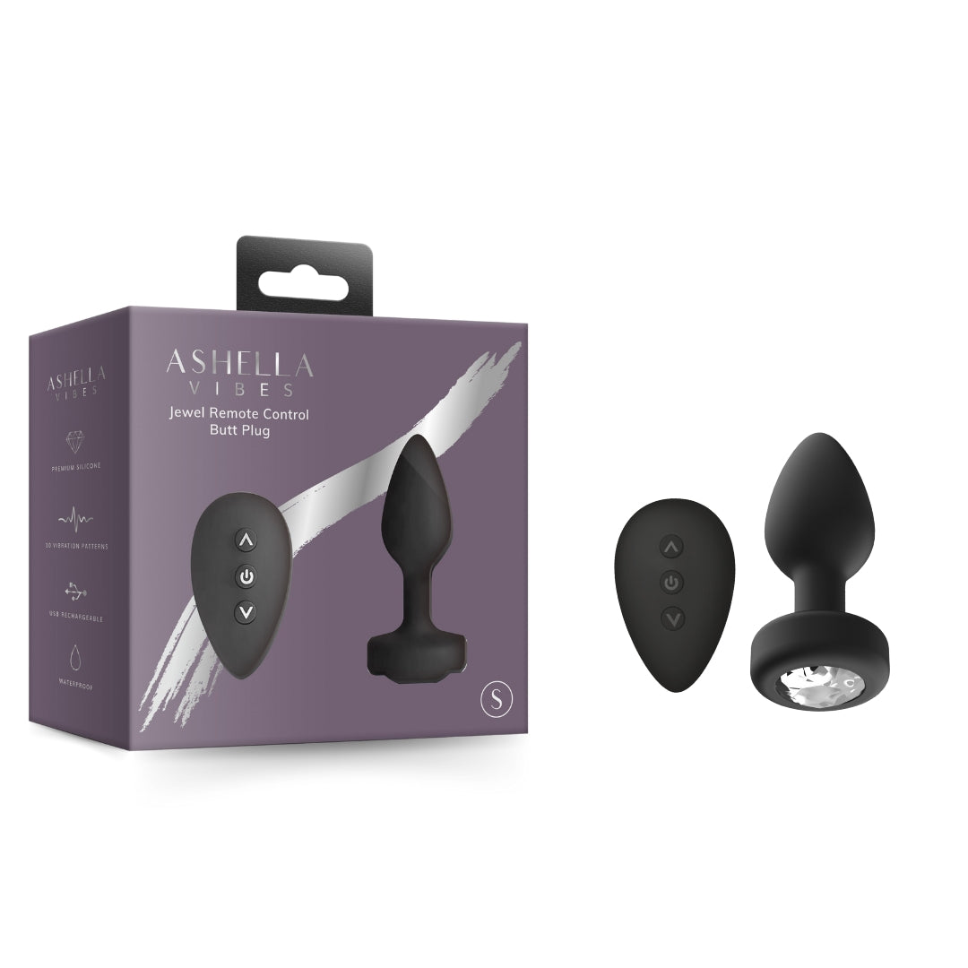 Ashella Vibes Jewel Remote Control Butt Plug - Small