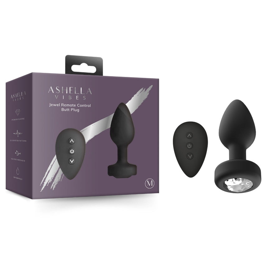 Ashella Vibes Jewel Remote Control Butt Plug - Medium