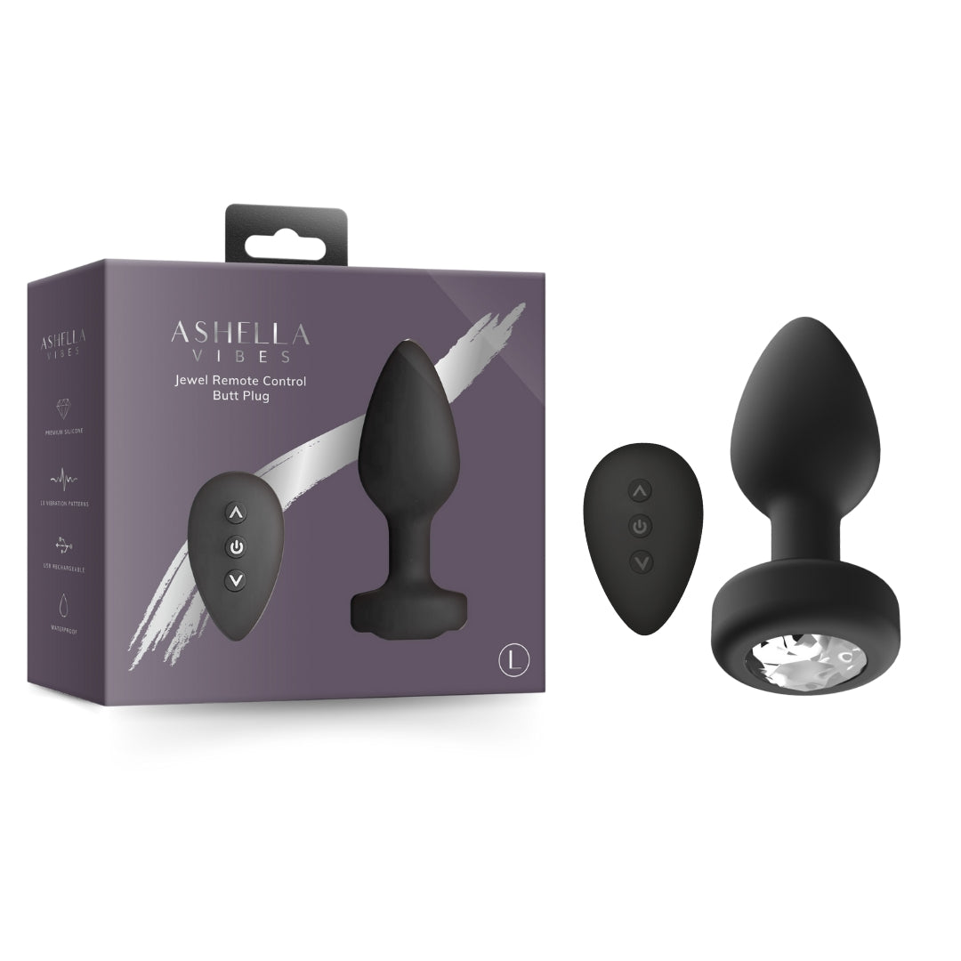 Ashella Vibes Jewel Remote Control Butt Plug - Large