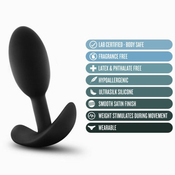 Anal Adventures VIBRA SLIM Butt Plug Small Plug with Rolling Inner Weight